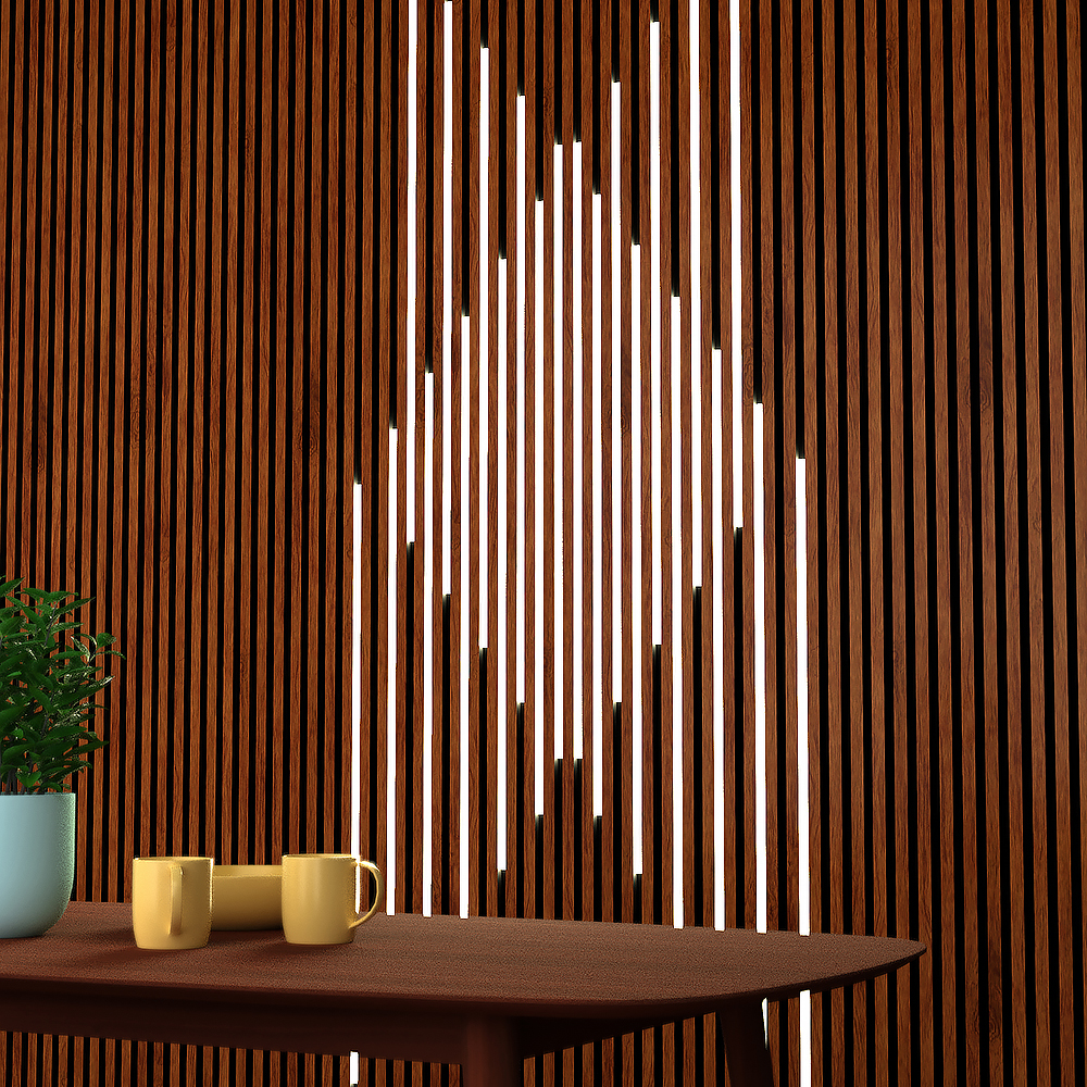 What is the design of the wood acoustic panel? In what scenarios can it be applied?