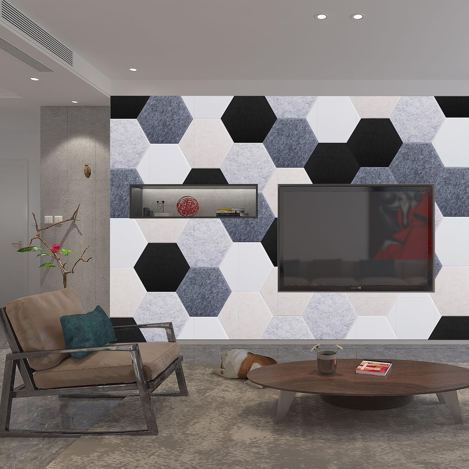 Acoustic Decorative Hexagon Felt Pin Board.