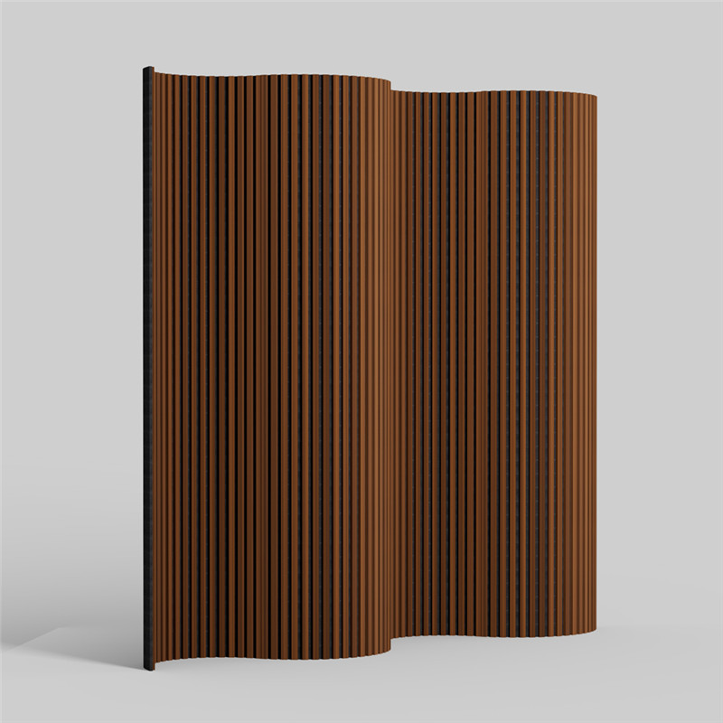 3D Wood Veneer MDF Wave Board Decorative Flexible Curly Bendable Curved Flexible Slat Acoustic Wall Panel