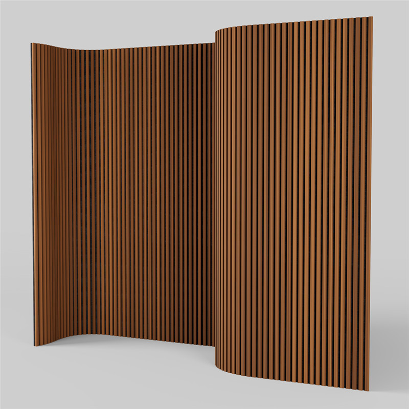 3D Wood Veneer MDF Wave Board Decorative Flexible Curly Bendable Curved Flexible Slat Acoustic Wall Panel