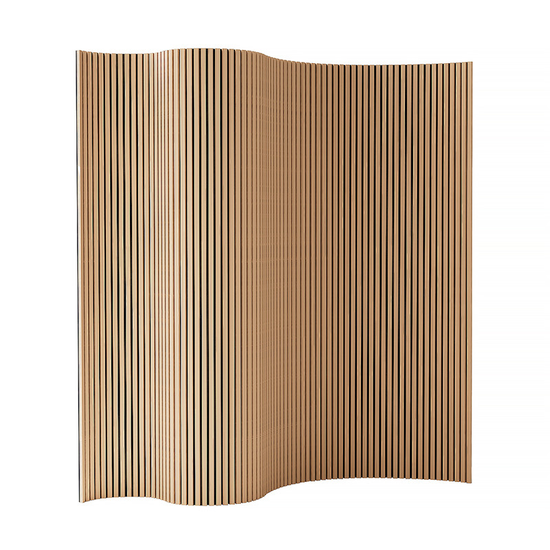 3D Wood Veneer MDF Wave Board Decorative Flexible Curly Bendable Curved Flexible Slat Acoustic Wall Panel