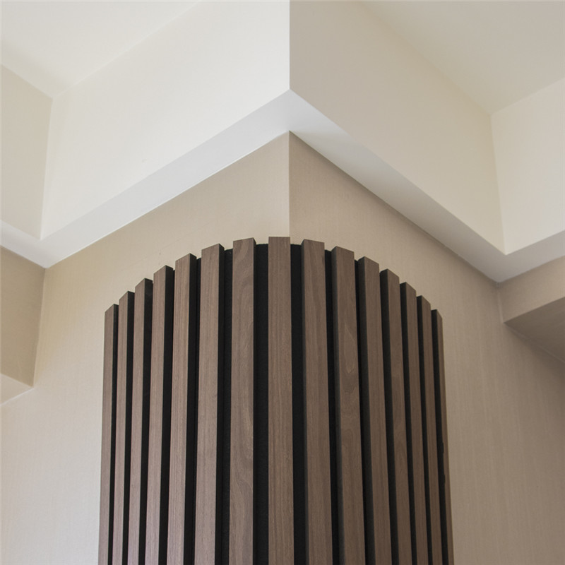 3D Wood Veneer MDF Wave Board Decorative Flexible Curly Bendable Curved Flexible Slat Acoustic Wall Panel