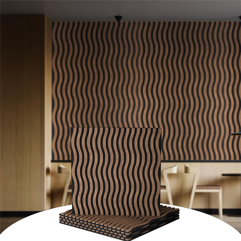 New Design 3D Elegant Waves Akupanel Acoustic Panel PVC Wall Panel Eco-Friendly Acoustic Wall Panel CE Certification