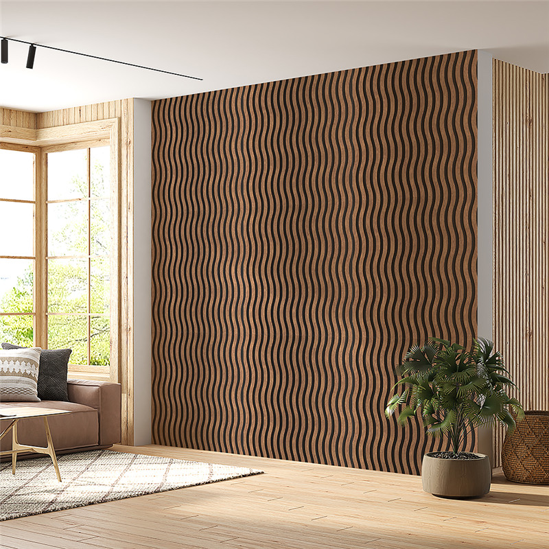 New Design 3D Elegant Waves Akupanel Acoustic Panel PVC Wall Panel Eco-Friendly Acoustic Wall Panel CE Certification