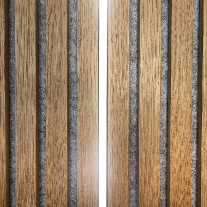 Slat Wood Wall Panels with LED Light Strips