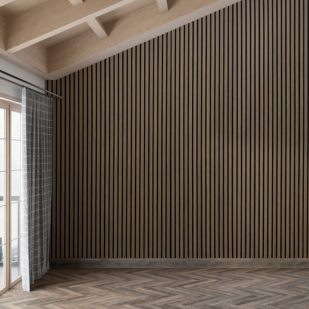 What is the soundproofing effect of wood slat panel?